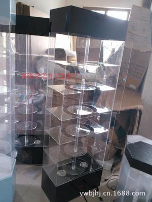 【工厂供应双转盘亚克力旋转展示柜、带灯精品柜、适合多种产品柜】价格,厂家,图片,其他广告展览设备,黄德臣-