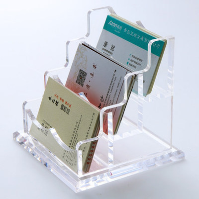 三锐全透明多层名片架亚克力名片盒创意精品名片盒桌面名片夹名片座名片展示架名片收纳盒名片盒子名片夹盒